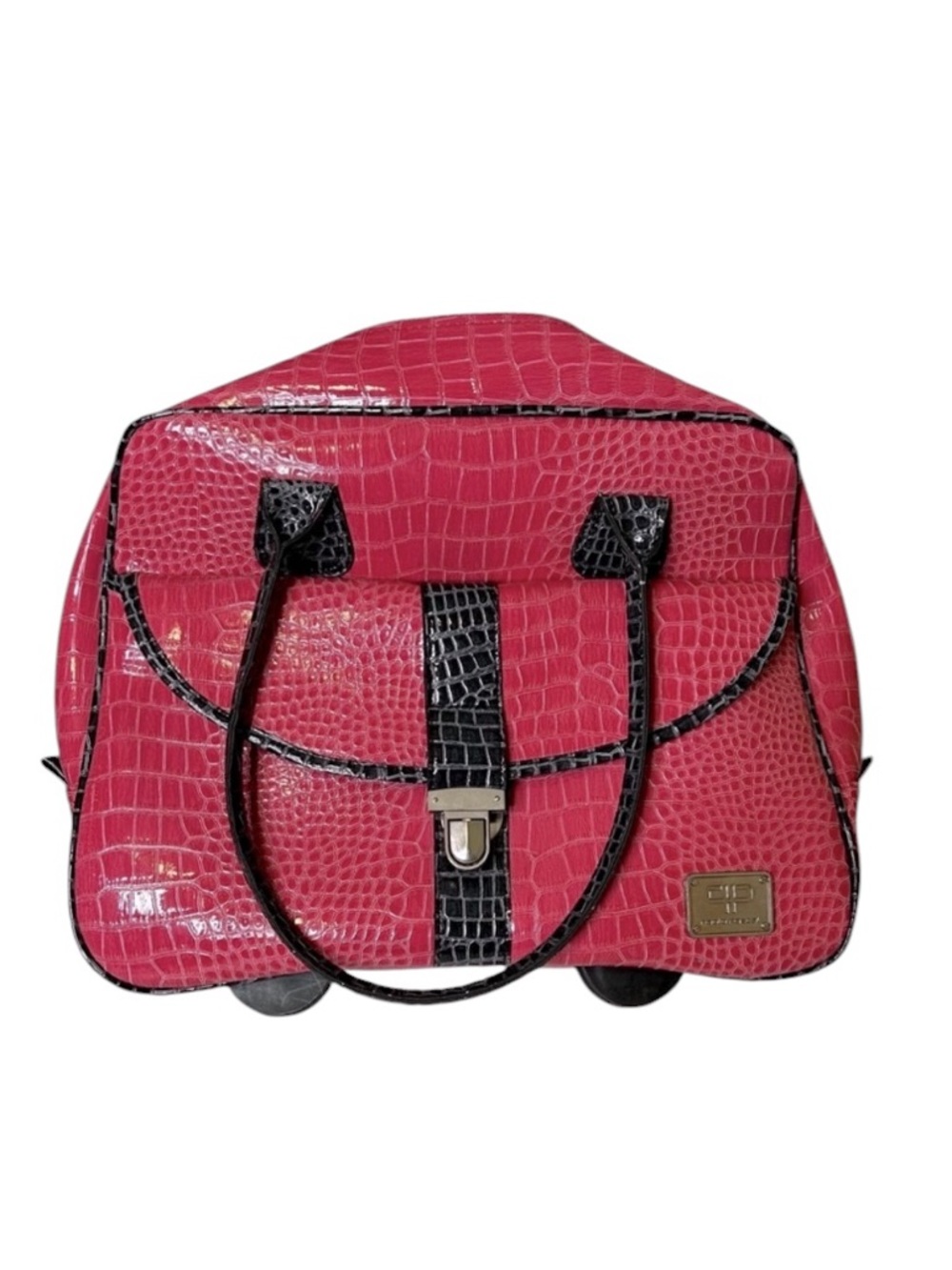 Vintage PAOLO PASCAL Wheeled Travel Bag
Snakeskin Print Pink Black WITH FLAW